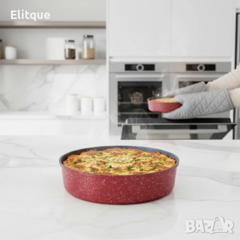 Кръгла тава за печене Oliver Voltz OV54322B28/30/32 см – керамично-мраморно покритие, снимка 2 - Други стоки за дома - 53045861