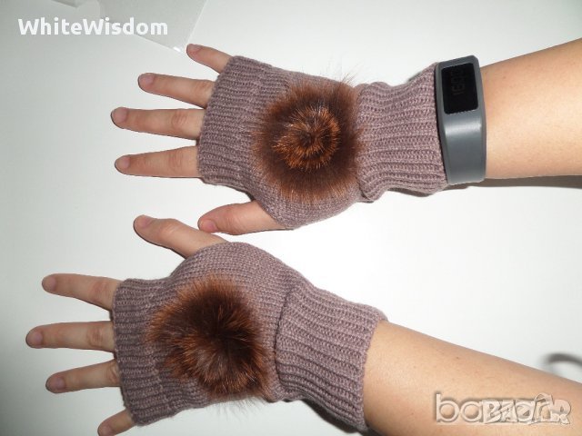  Ново! Ръкавички с пухче , снимка 2 - Ръкавици - 38155343