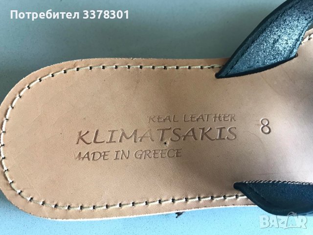 Дамски чехли от естествена кожа Klimatsakis, снимка 3 - Чехли - 37145373