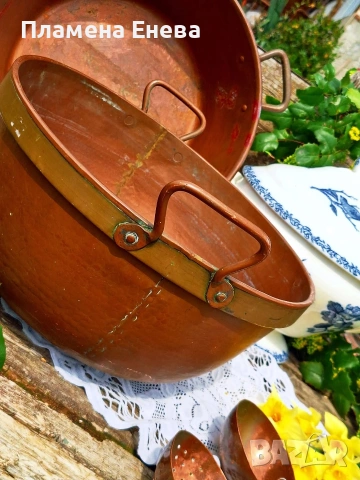 Масивна медна тава / леген, снимка 3 - Съдове за готвене - 54135229