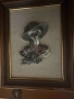 Оригинална Картина женска глава  от сребро с щемпел-печат и подпис, снимка 1