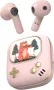 Ретро детски безжични Bluetooth слушалки поставяне в ушите ANCwear розови лилави грамофон, снимка 3
