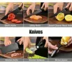 Стилен и практичен кухненски комплект ножове – 6 части, снимка 1