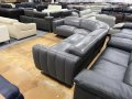 Тъмно сив кожен ъглов диван с електрически релаксиращ механизъм, снимка 6