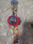 Avengers Отмъстителите герои Капитан Америка Хълк Айрън 3D детски часовник прожектор, снимка 2