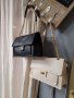  Чисто нови! Бежева и черна официална чанта със синджир, снимка 1 - Чанти - 40110256