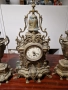 Антикварен каминен часовник с 2 вази - канделабри / Каминен гарнитур, снимка 2