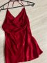 Червен сатенен топ с гол гръб ZARA, снимка 5