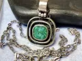 NIKOL@AS Арт СРЕБЪРНО КОЛИЕ с МЕДАЛЬОН МАТИРАНО СРЕБРО 925 КАМЪК ХРИЗОКОЛА на БИЖУТЕРА НИКОЛАС 49803, снимка 10