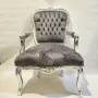 Класическо кресло - Сиво/Сребро, снимка 3