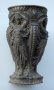 Антика, старинна ваза, скулптура, с фигури на Афродита, метална сплав., снимка 1