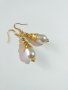 Нежни и красиви перлени обици с изящен обков в цвят злато , снимка 1 - Обеци - 34878169