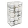 30 броя Комплект Бели и сребристи коледни топки, 7см, снимка 1 - Други стоки за дома - 42685971