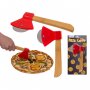 Нож за пица – брадва с дървена дръжка, снимка 1 - Прибори за хранене, готвене и сервиране - 39284860