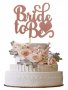 Bride to Be ❤  розов картонен брокатен топер украса табела за торта сватба