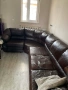 Продавам кожен, ъглов диван с 1 фотьойл и 2 табуретки, снимка 2