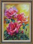 Рози, картина, рамкирана , снимка 1 - Картини - 37891503