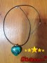 Красива модна минерална висулка с форма на сърце от зелен минерал малахит колие за мъже и жени бижут, снимка 1 - Колиета, медальони, синджири - 38327454
