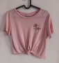 Розова връзваща се тениска с розичка H&M, снимка 1 - Тениски - 37484180