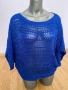 Дамска синя плетена блуза, снимка 3
