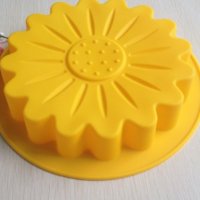 Цвете Слънчогледова пита пита силиконова форма тава за направа печене кекс торта желиран сладкиш, снимка 1 - Форми - 31840952