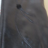 Черни дамски кожени ръкавици с подплата от естествена кожа, нови, снимка 3 - Ръкавици - 31594407