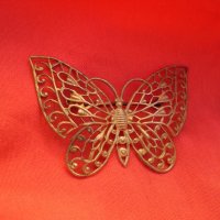 Ретро брошка филигран Пеперуда, снимка 3 - Други ценни предмети - 33987272