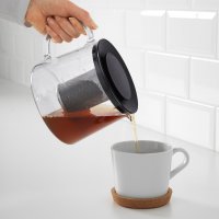 Стъклена кана за чай с цедка, термоустойчиво стъкло Ek-TP1500ml, снимка 7 - Аксесоари за кухня - 39295629