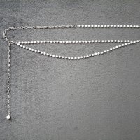 Колан-верижка с бели перли/мъниста, снимка 6 - Колани - 40130452