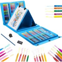 Детски комплект за рисуване в куфар от 208 части / син цвят, снимка 6 - Други - 42220236