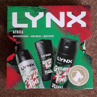 Нов Подаръчен комплект дезодоранти LYNX Africa Trio Душ за тяло, спрей, снимка 8 - Мъжка козметика - 42448762