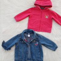  Детско дънково яке с подплата суичър 2в1 размер 9-12 месеца, снимка 6 - Бебешки якета и елеци - 44923103
