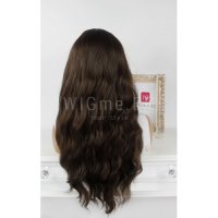 Дълга на вълни тъмно кестенява перука с бретон Мег, снимка 11 - Аксесоари за коса - 27804083