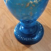стара синя ваза за цветя, снимка 1 - Вази - 42525855