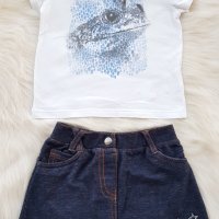 Пола и тениска за момиче 12-18 месеца, снимка 1 - Комплекти за бебе - 33809271
