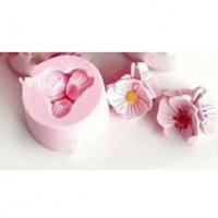 3 фунийки едро цвете силиконов молд форма фондан гипс свещ сапун, снимка 3 - Форми - 36824779