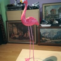 *BIG ONE-Фламинго розово от дърво с метални крака 0411201638, снимка 1 - Колекции - 30674360