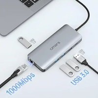 Omars USB C докинг станция с троен дисплей, 11 в 1, снимка 3 - Друга електроника - 44811001
