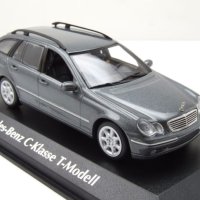 Mercedes C-Klasse T-Modell S203 Kombi 2001 - мащаб 1:43 Maxichamps моделът е нов в PVC дисплей-кейс, снимка 18 - Колекции - 40439228