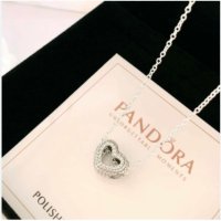 Сребърнен талисман Пандора Pandora Snake Chain Pattern Open Heart, снимка 6 - Гривни - 35082523