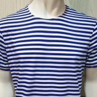 Нова мъжка класическа моряшка тениска на райе, снимка 3 - Тениски - 32048100