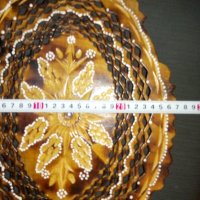 Декоративна дървена купа или чиния ръчно направена 38см / 27см, снимка 13 - Други - 34545504