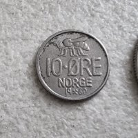 Норвегия .1, 2  ,5 ,10 оре . 1 и 5 крони. 1958 - 1967 година. Стара емисия., снимка 4 - Нумизматика и бонистика - 42310028