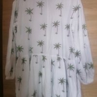 H&M бяла рокля на палми, снимка 3 - Рокли - 37865522