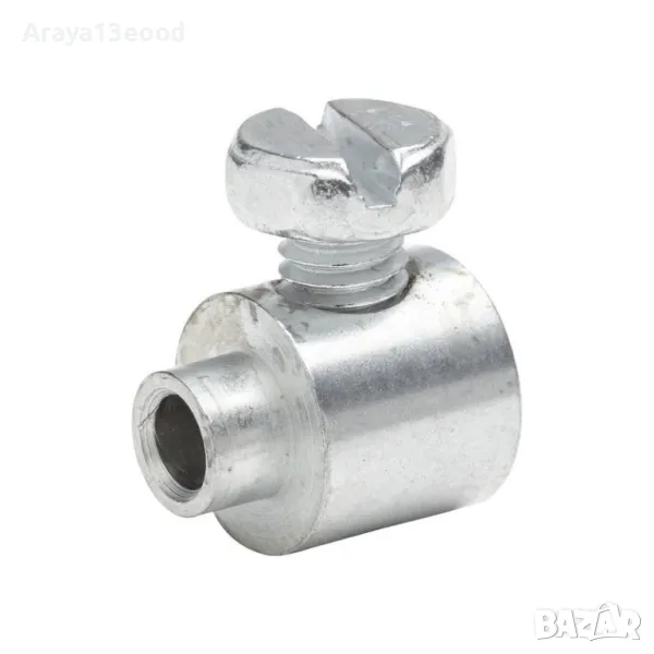 Комплект от 4 поцинковани стоманени кабелни скоби, стойки, диаметър 3,5 x L.12,4 x W.10 mm, снимка 1