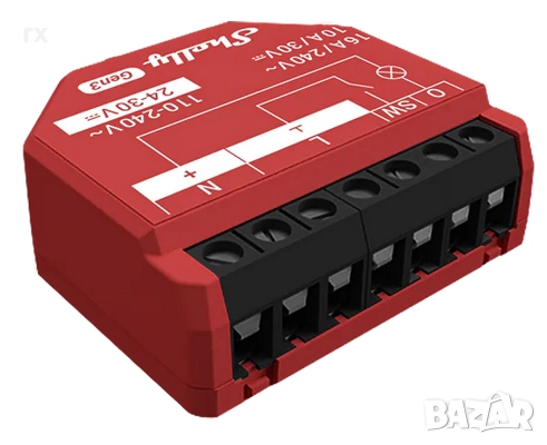 Микромодул Smart реле 1х On/Off 16A с мерител изисква неутрала Shelly 1PM Gen3, снимка 1