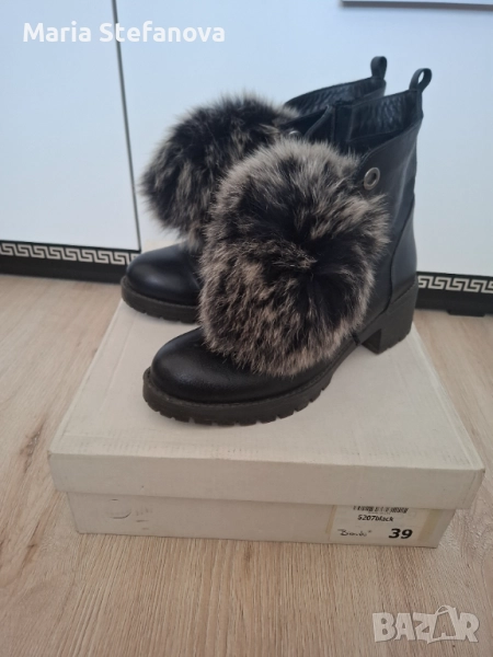 Черни боти естествена кожа Bianki, снимка 1