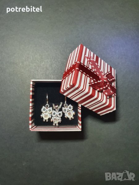 Колие + обеци бухалчета, снимка 1