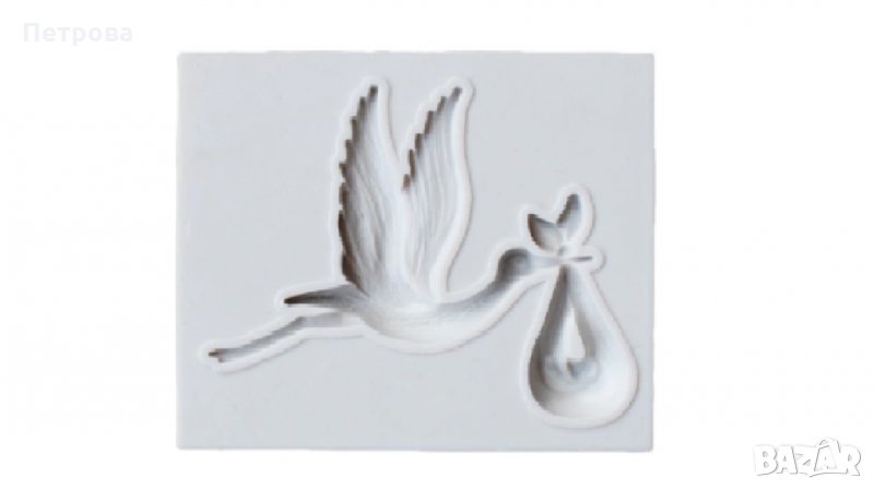 Силиконов молд – Щъркел с вързопче, снимка 1