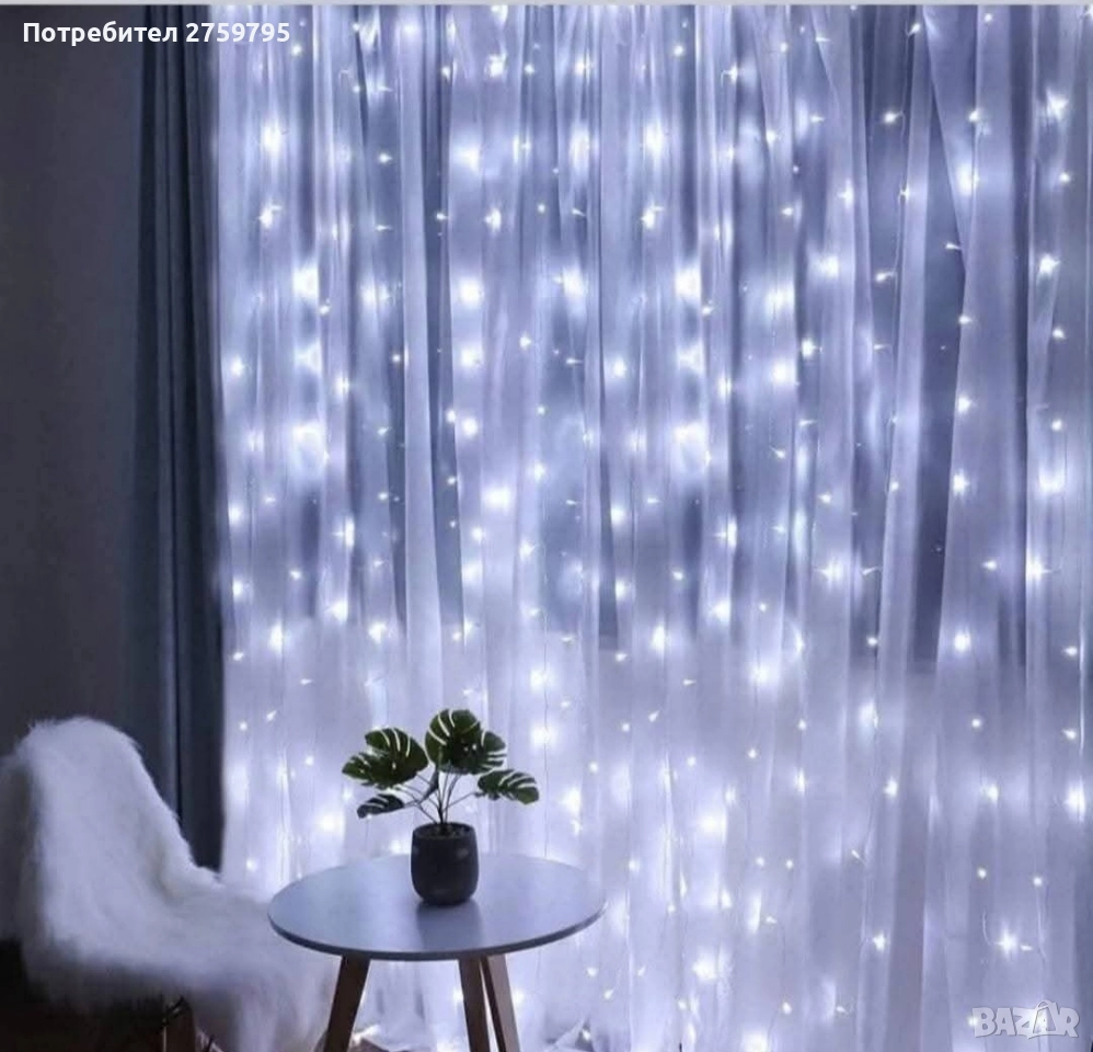 НОВО. Коледна Led завеса 3/3 с USB и дистанционно управление., снимка 1